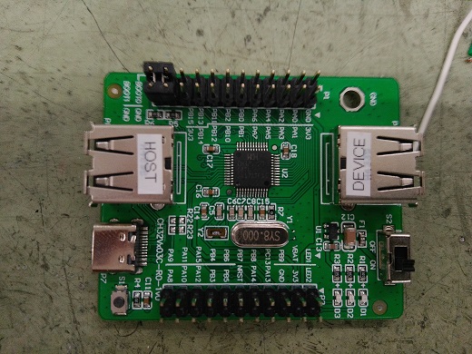 CH32V203C8T6テストボードでUSBホスト機能を試す
